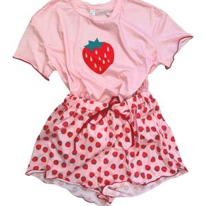 Cute Strawberry Pajama Set